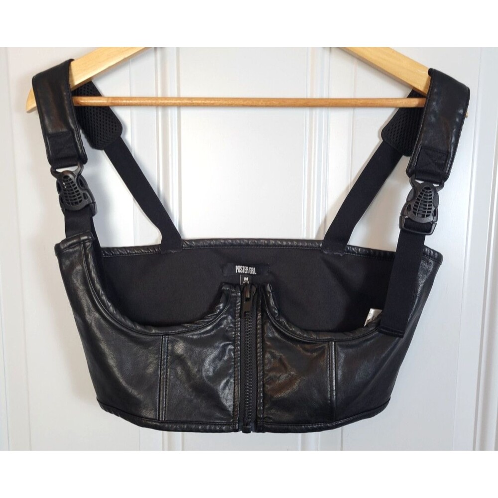 Dolls Kill Poster Grl Faux Leather Underbust Corset Size M